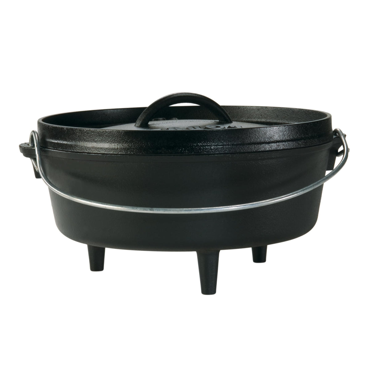 Lodge 4‑quart Dutch oven front view showing sturdy construction and ready‑to‑cook benefit