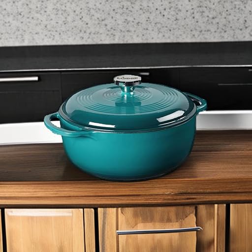 Lodge Dutch oven simmering on stovetop showing even heat distribution benefit