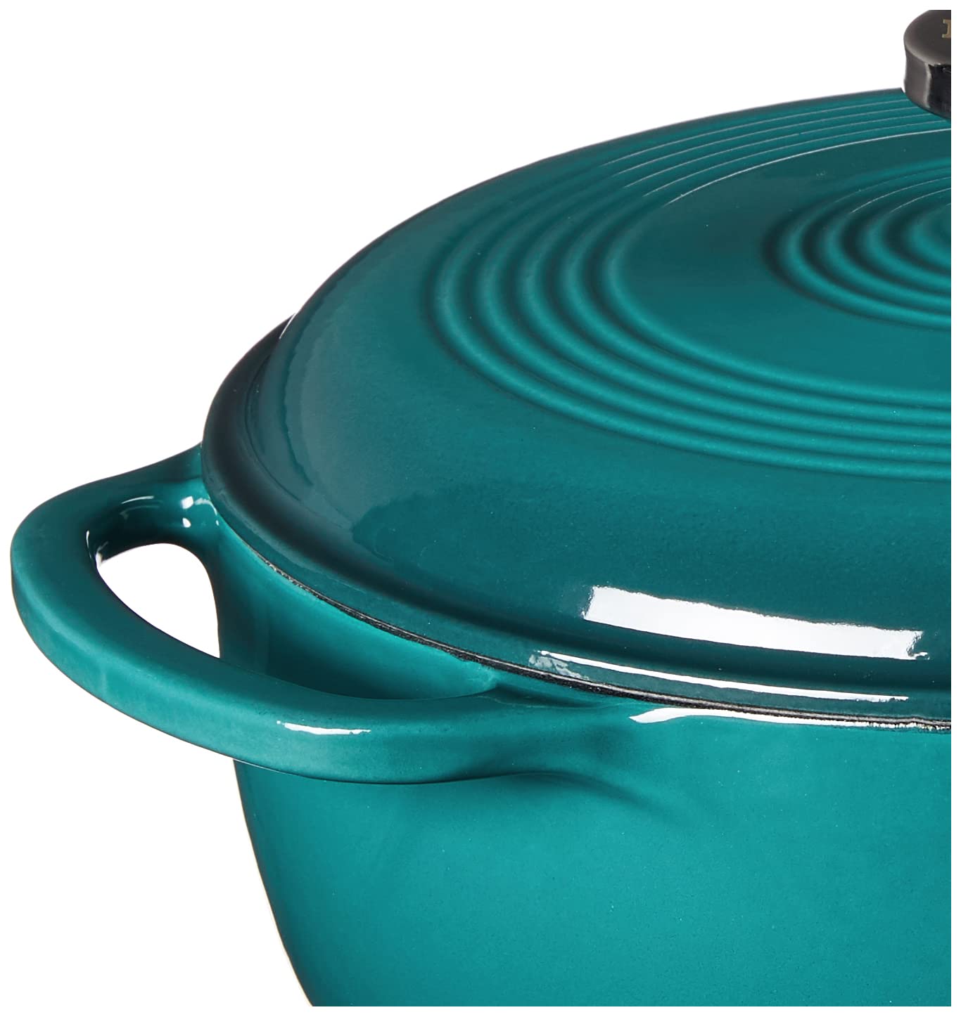 Lodge Dutch oven on dining table showing attractive color and serving convenience benefit