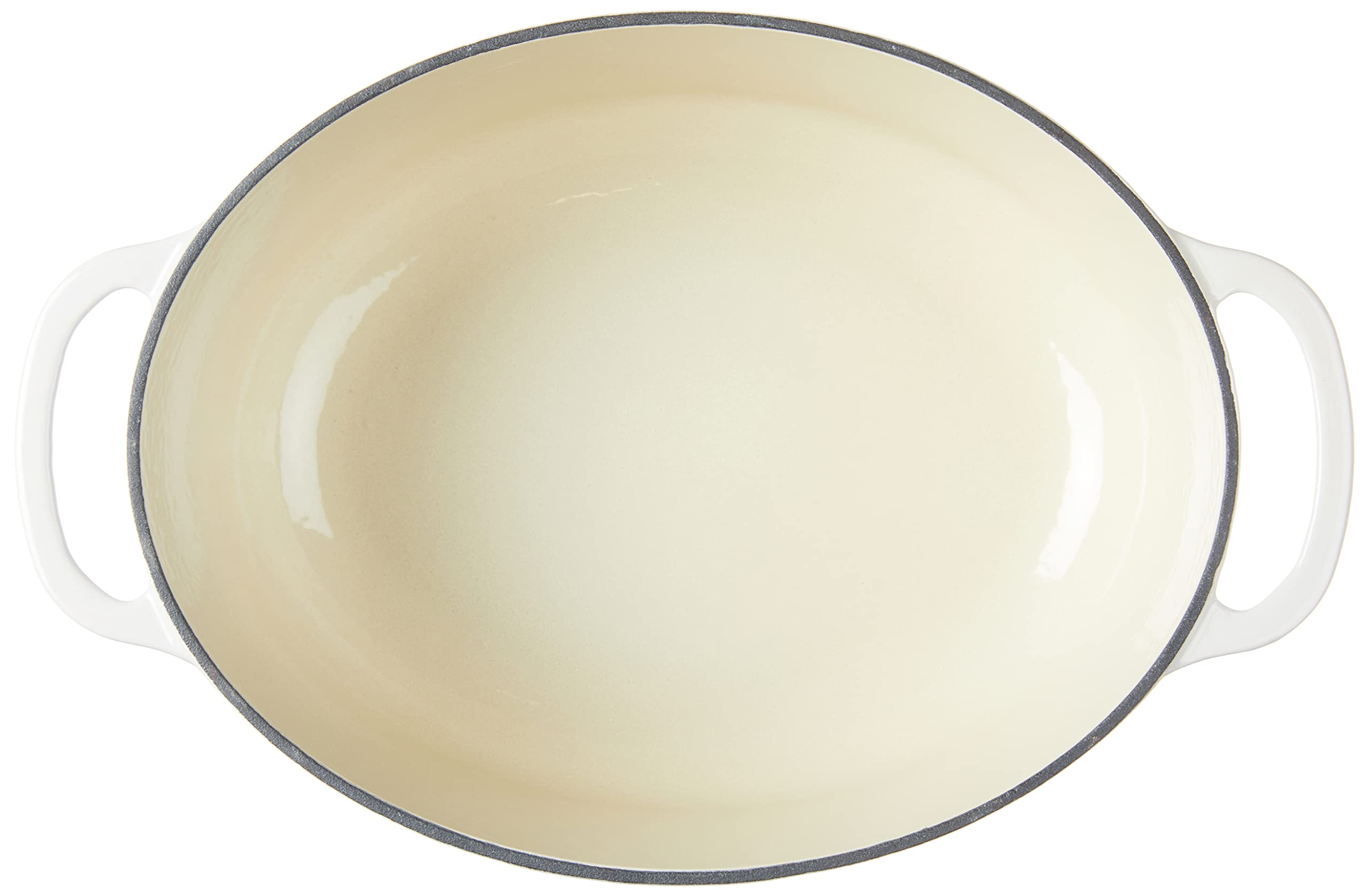 Lodge porcelain enamel interior close-up for easy cleanup and nonreactive cooking