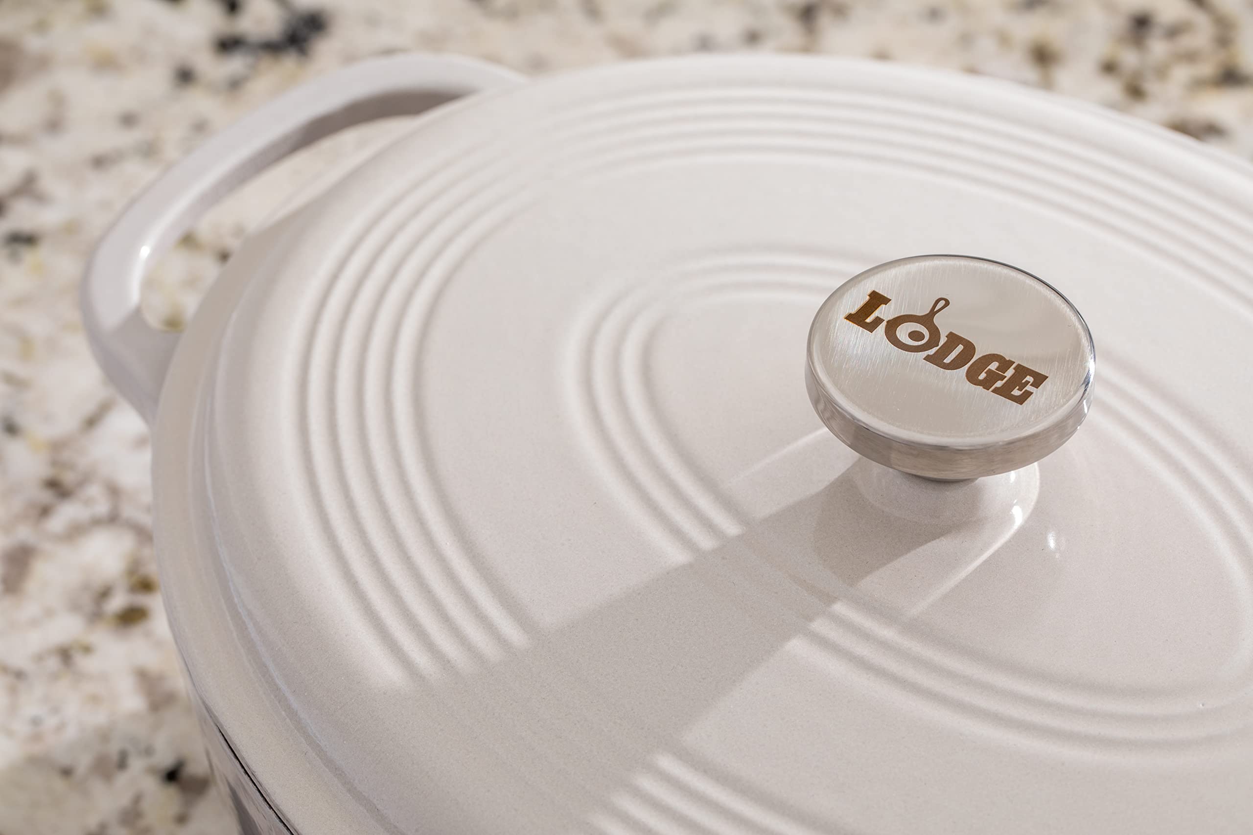 Lodge Dutch oven on induction cooktop showing versatile stovetop compatibility