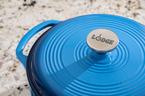 Lodge pot on induction cooktop showing compatibility and even heating