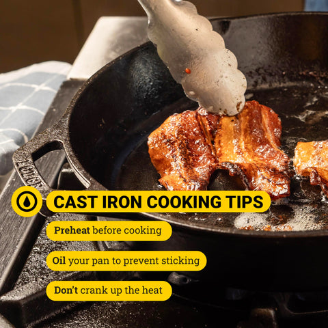 Lodge on a campfire showing rugged outdoor cooking capability