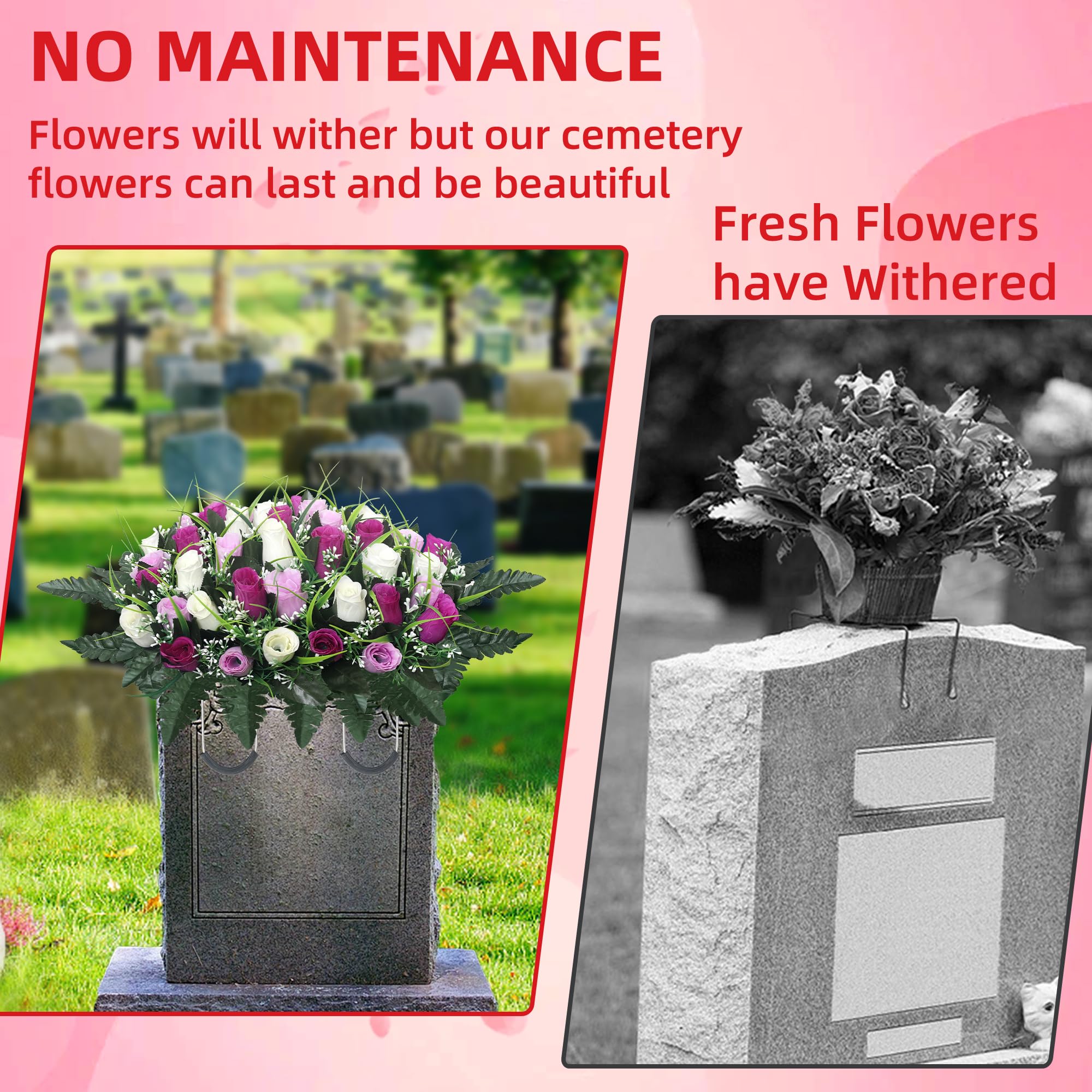 Lodou lifestyle image at gravesite benefit: respectful memorial display for special days