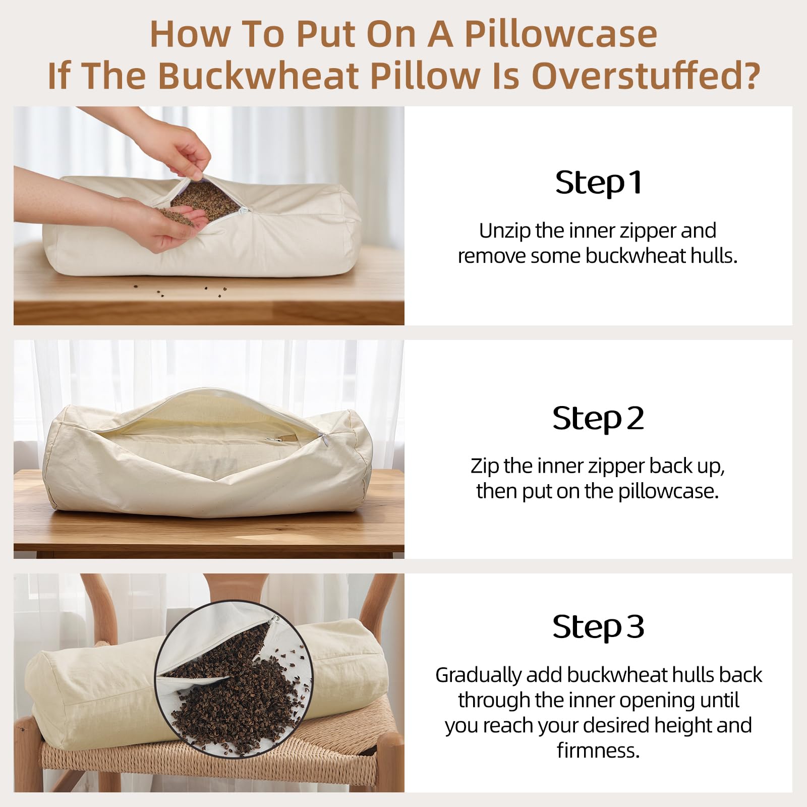 LOFE pillow held in hand to show size and portability benefit