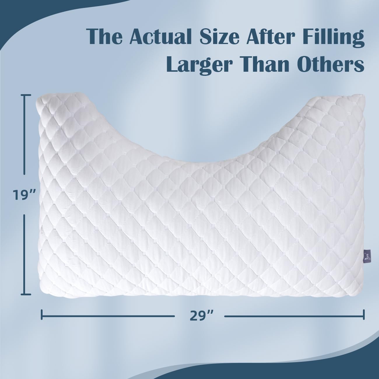 LOFE pillow supporting a person sleeping on their back to show versatile use