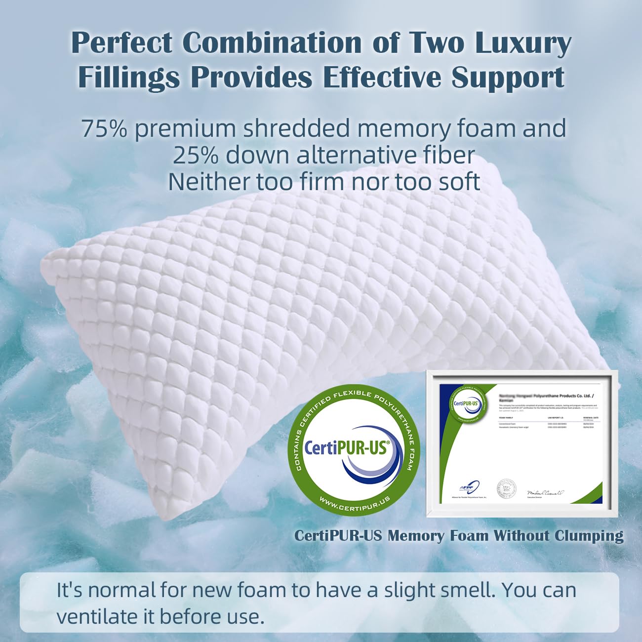 LOFE pillow styled on a bed to show comfort and improved nighttime positioning