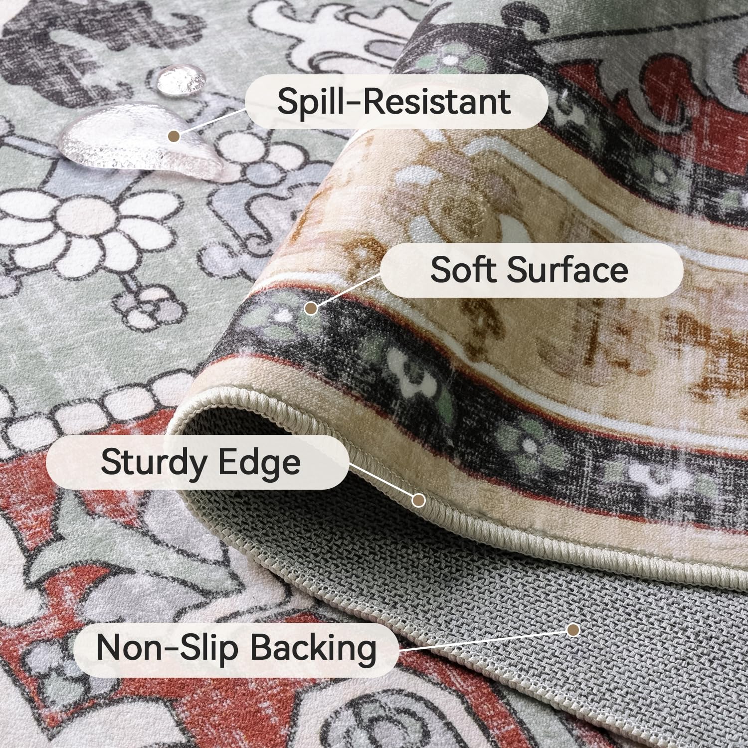 Lofus rug under bed scale comparison showing slim profile benefit