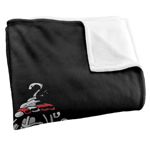 LOGOVISION blanket edge showing double overlock stitching for durability