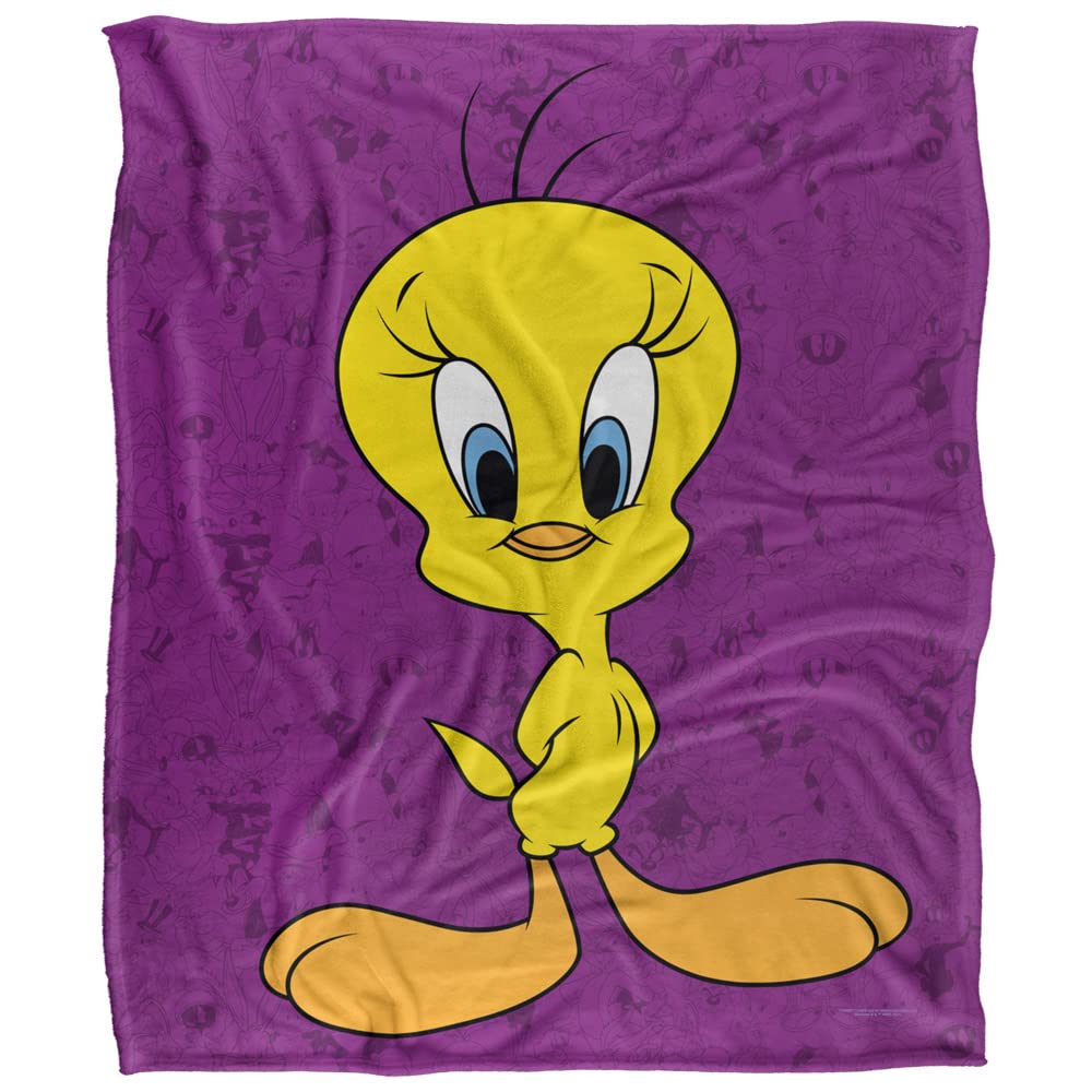 LOGOVISION Tweety close-up of silky microfiber fleece texture for cozy feel