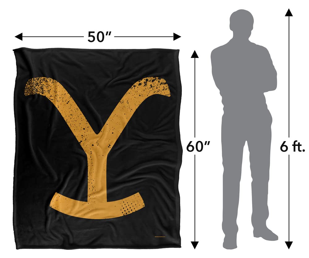 LOGOVISION blanket beside ruler showing true 50x60-inch scale