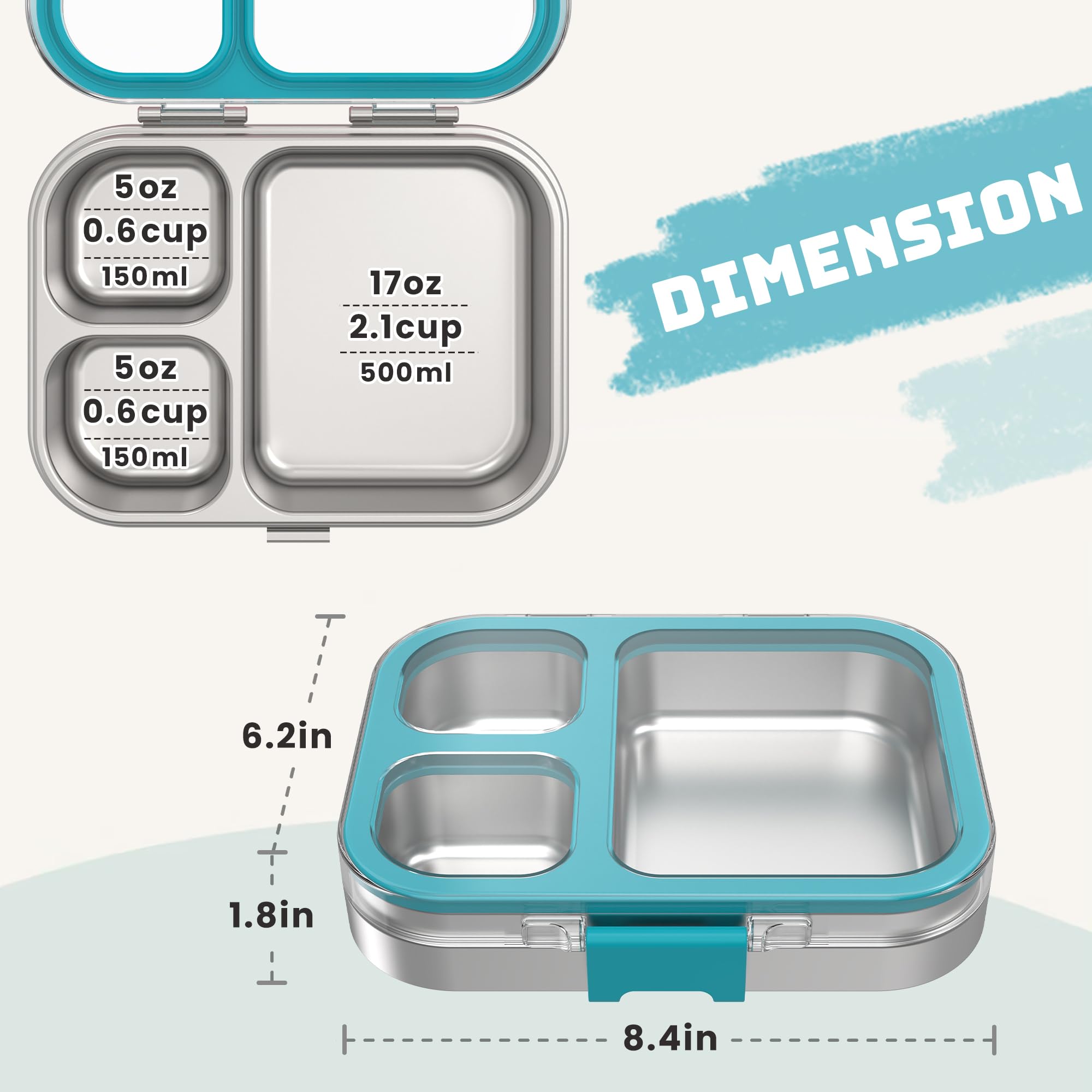 LOHASOK bento held in hand to show 800ml scale and easy carrying