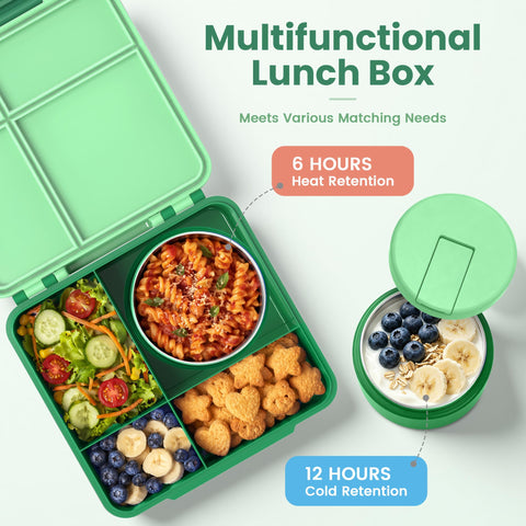 LOHASOK top-down of 4 compartments demonstrating portion control and no-mix benefit