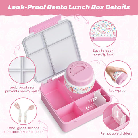LOHASOK open bento compartments displaying separated sections to prevent food mixing