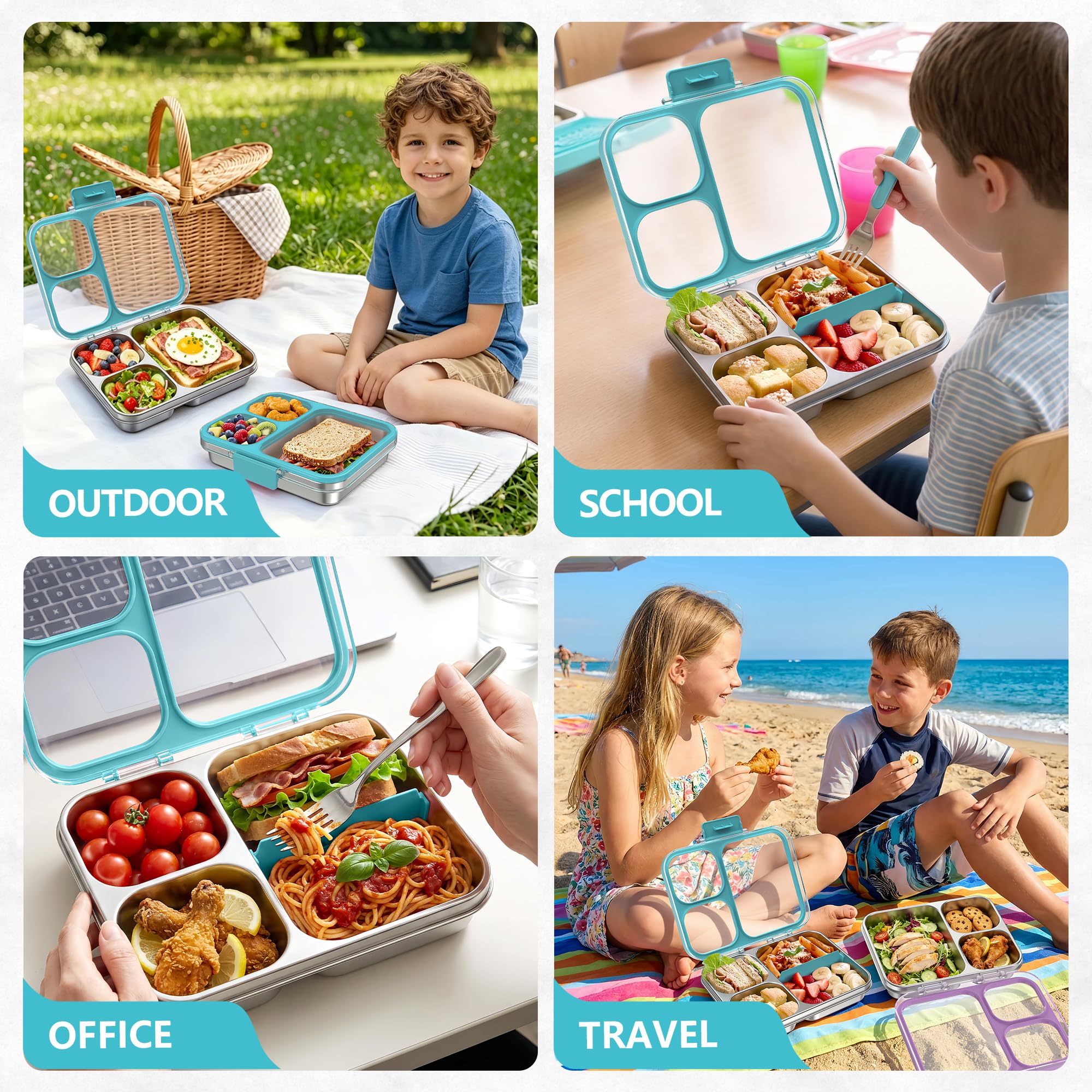 LOHASOK in a kids' lunch scene illustrating easy use and durable construction benefit