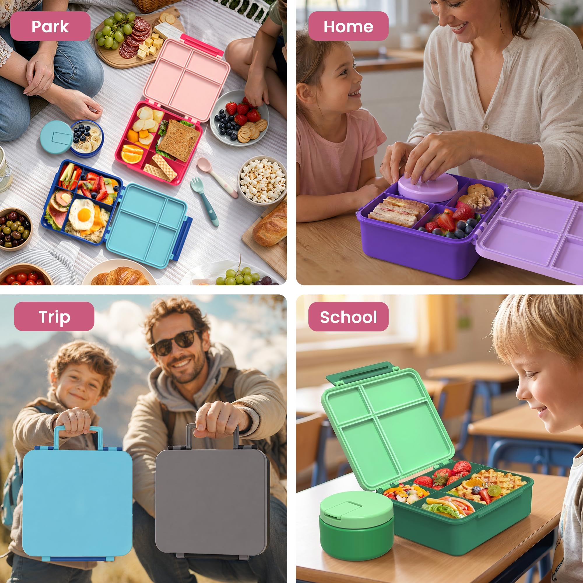 LOHASOK bento set in a picnic setting showing versatile use and appealing design