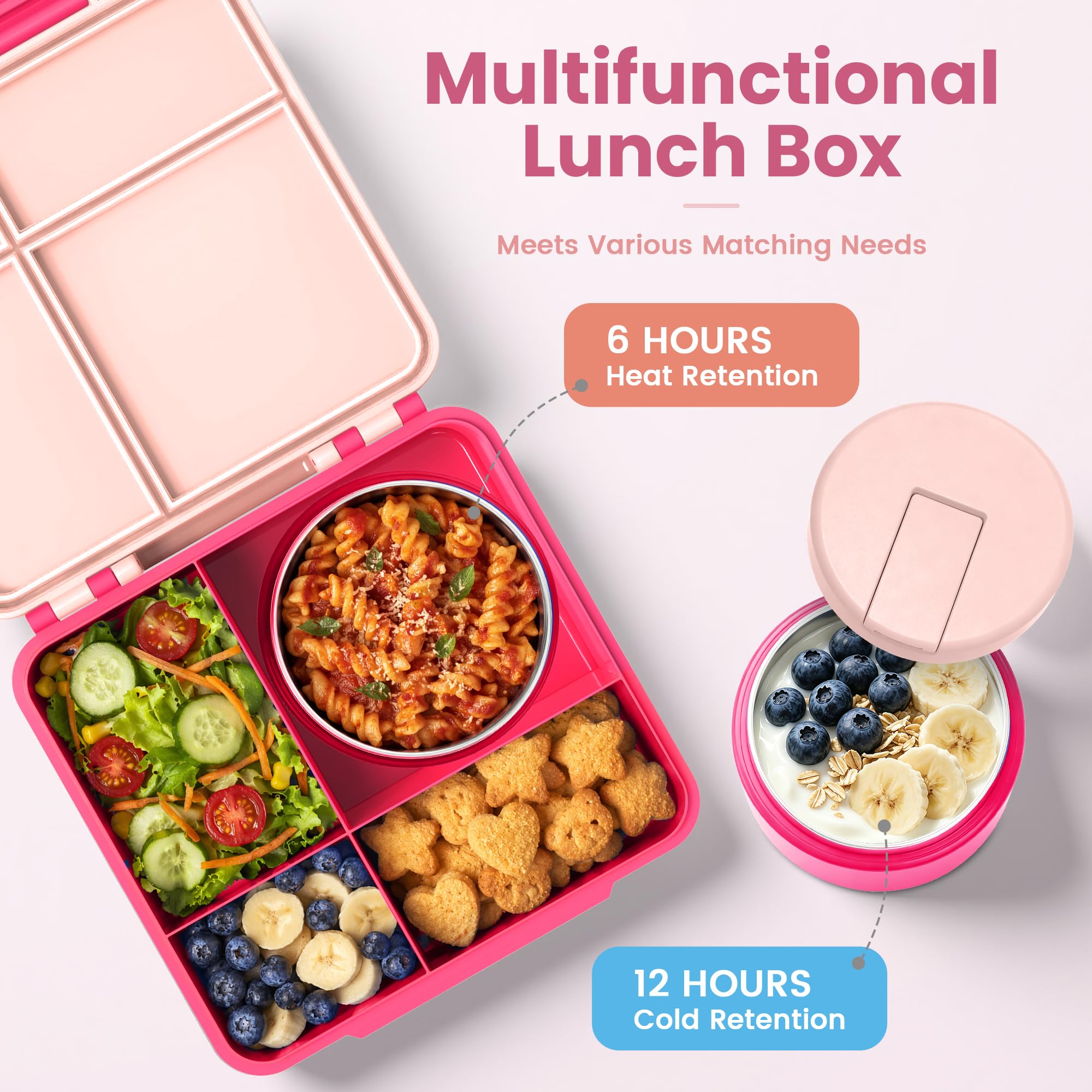 LOHASOK open bento displaying four compartments for neat meal portioning