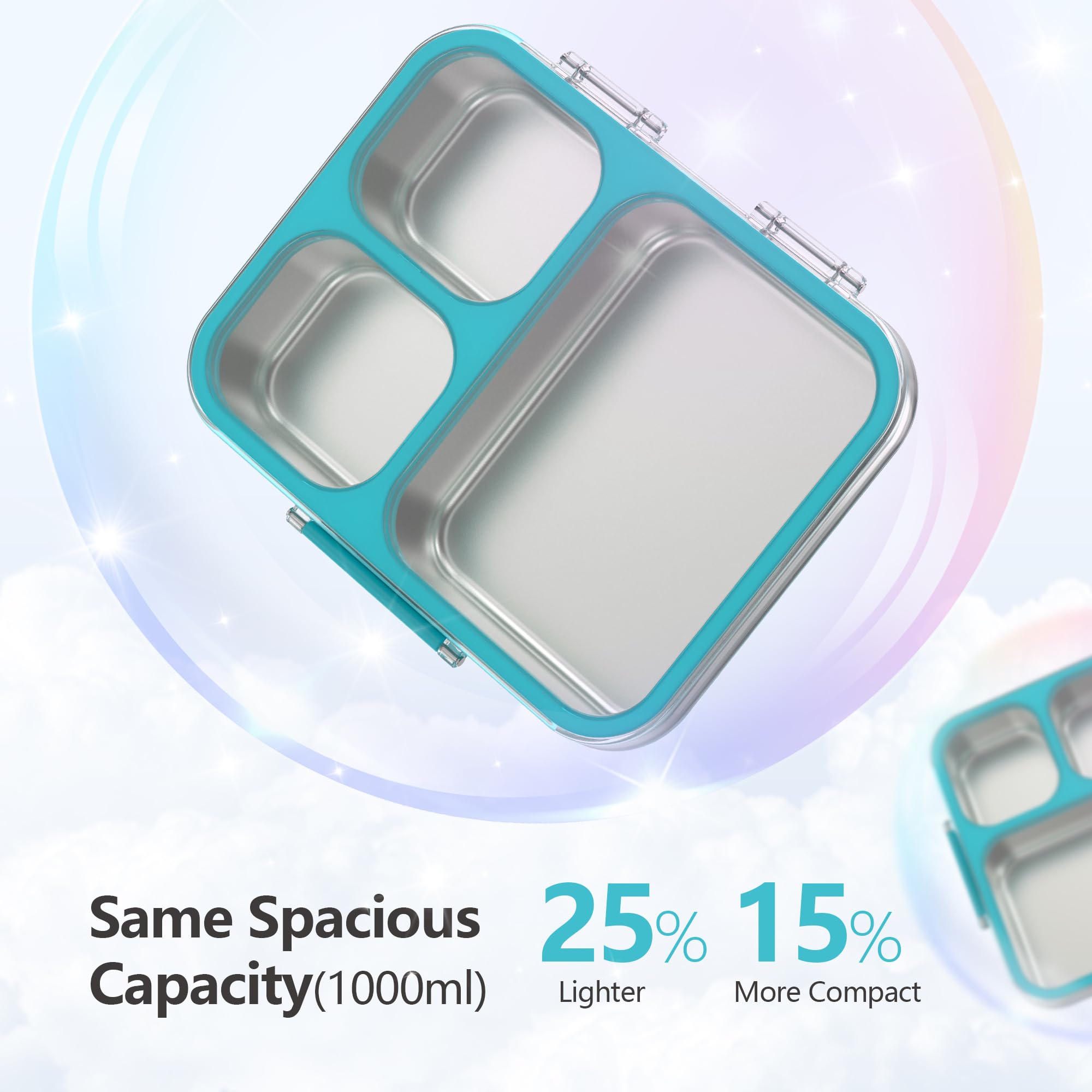 LOHASOK open compartments display removable divider and organized meal packing benefit