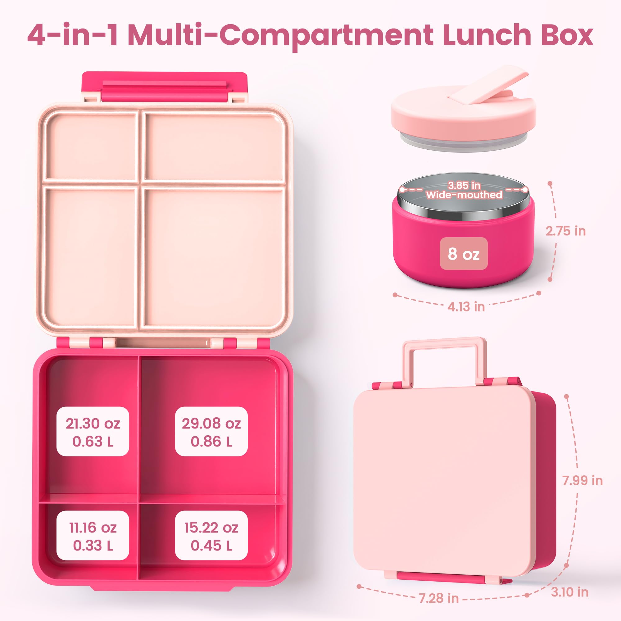 LOHASOK lunch box beside a backpack showing compact size and easy portability