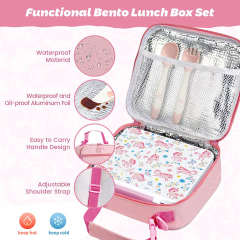 LOHASOK fork and spoon with sauce container organized to keep meals convenient and tidy