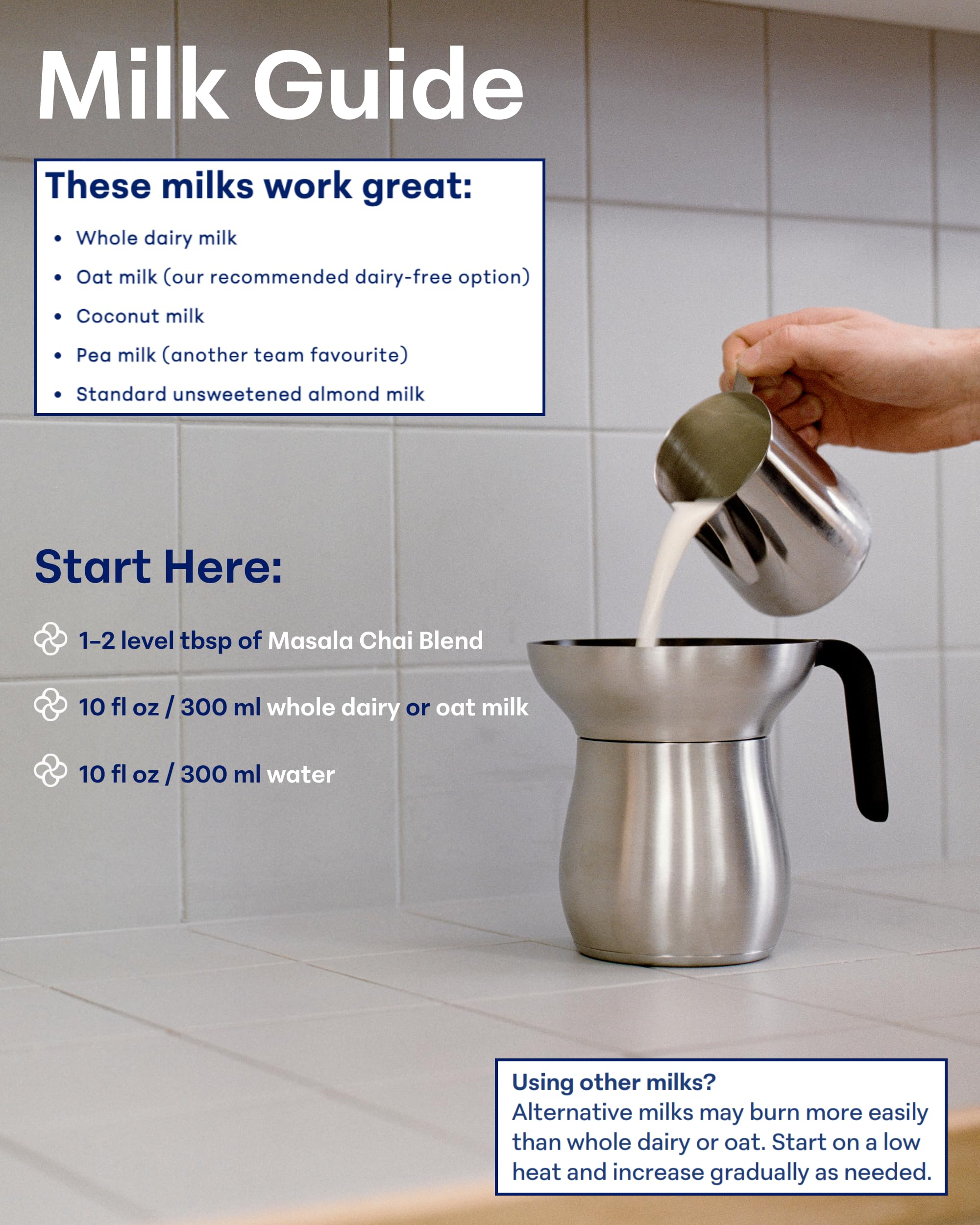 Loka chai maker internal fill markers visible for correct 10–20oz brewing