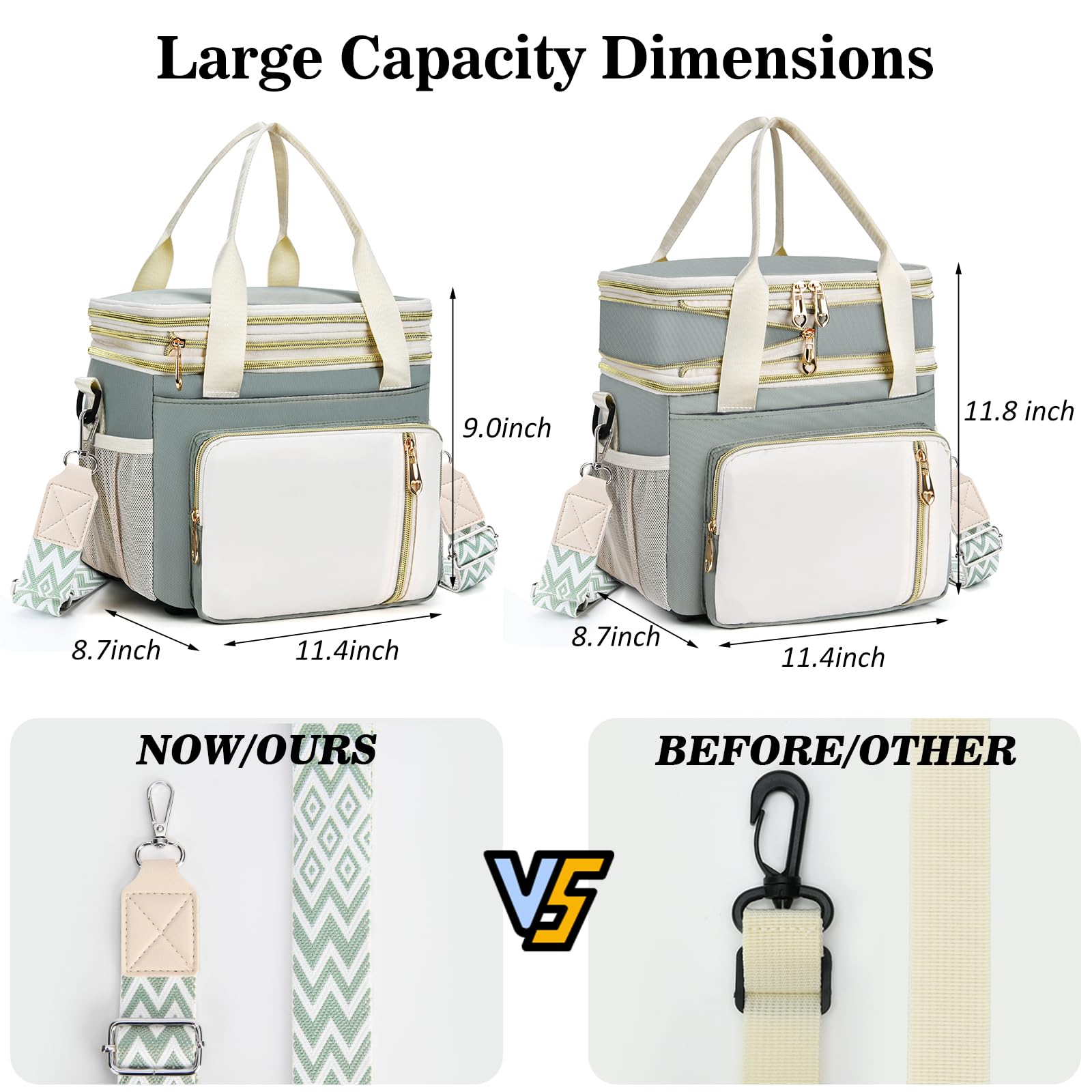 LOKASS detachable shoulder strap and reinforced handles for comfortable carry options