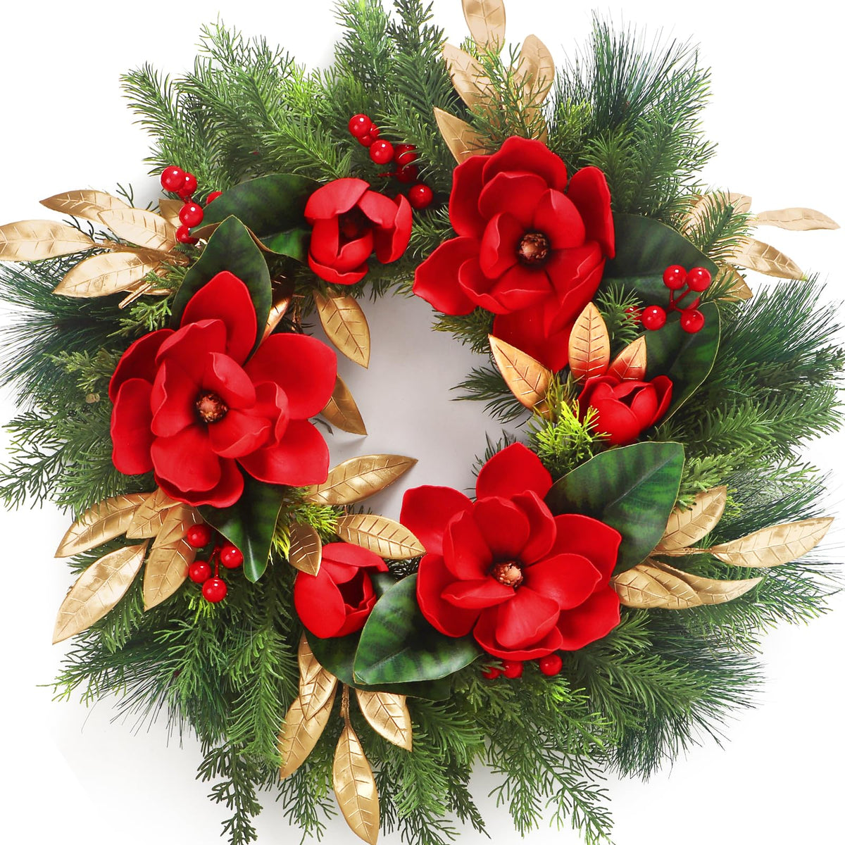 lokeisna front door wreath showing festive curb appeal and durable design