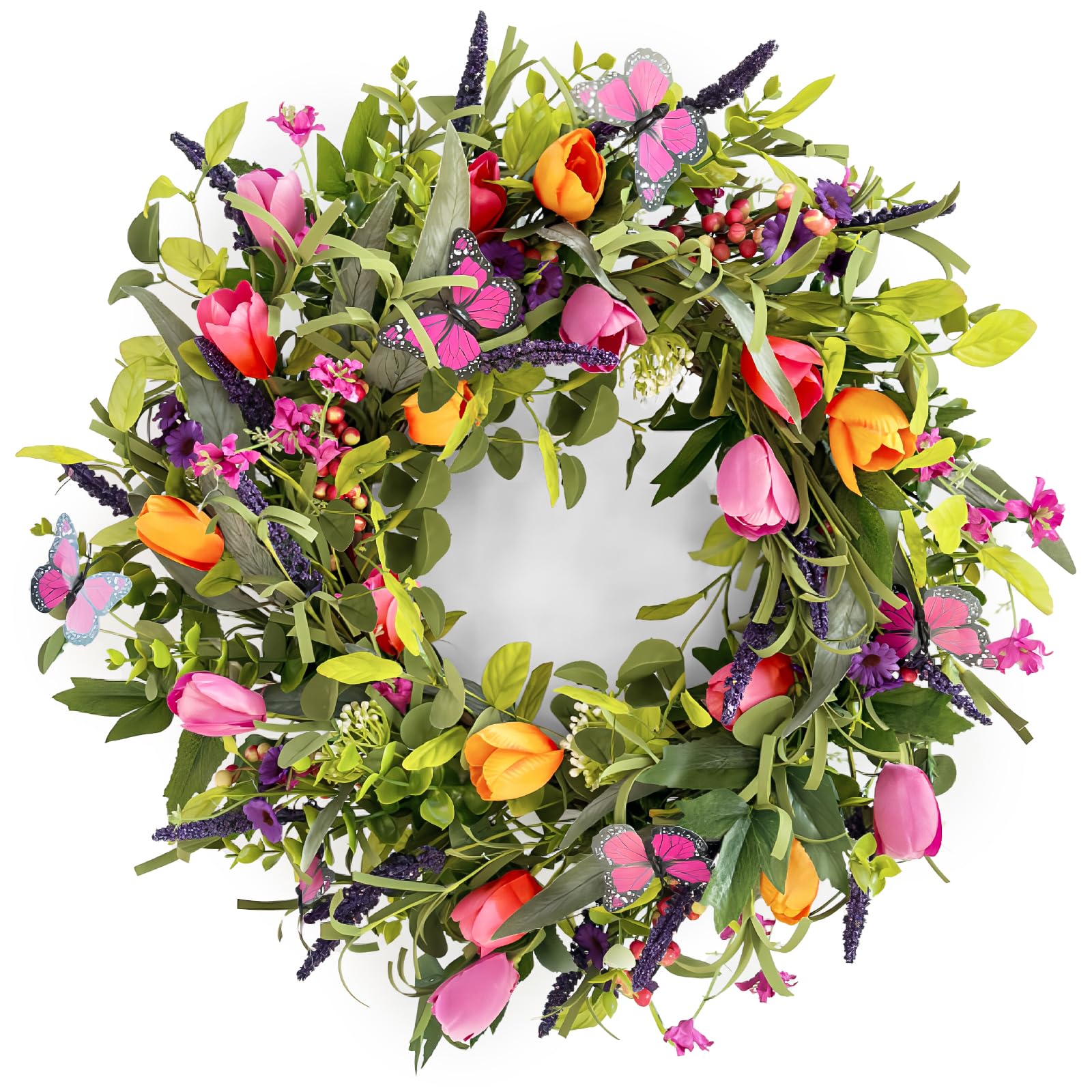 lokeisna wreath front view showing vibrant colors and welcoming curb appeal