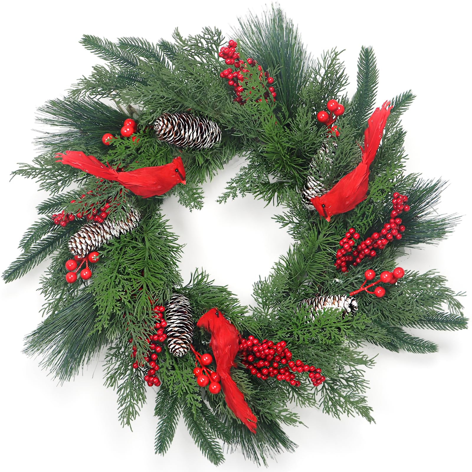 lokeisna front view wreath showing full circular holiday impact and welcome appeal