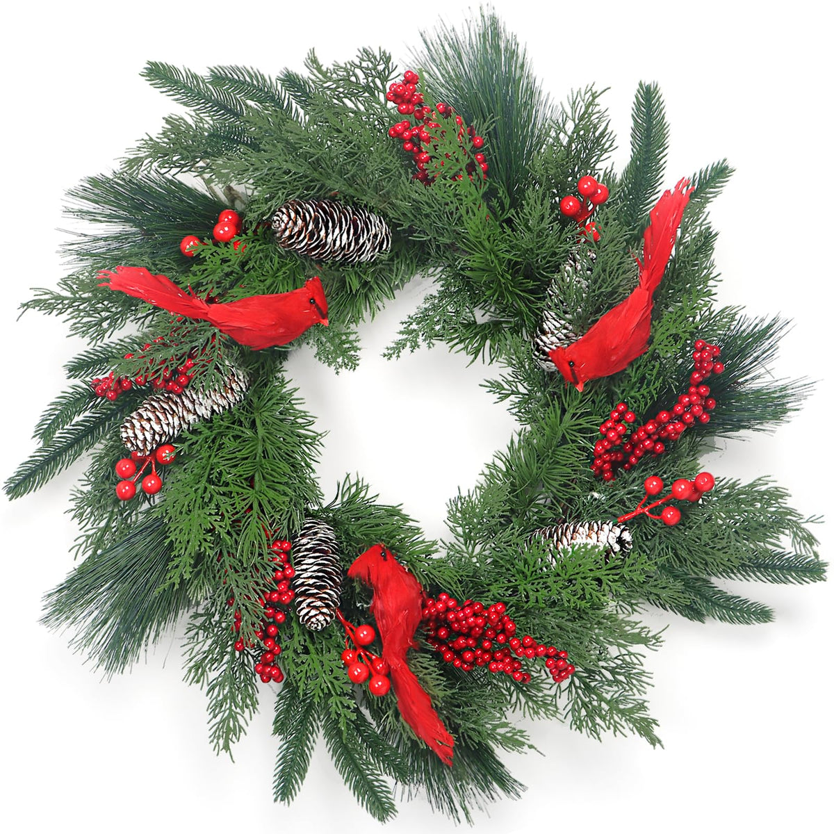 lokeisna front view wreath showing full circular holiday impact and welcome appeal