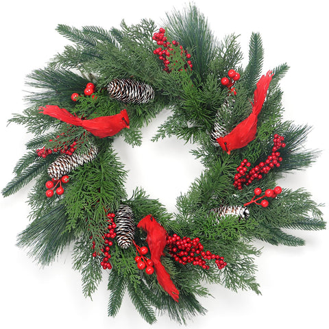 lokeisna front view wreath showing full circular holiday impact and welcome appeal