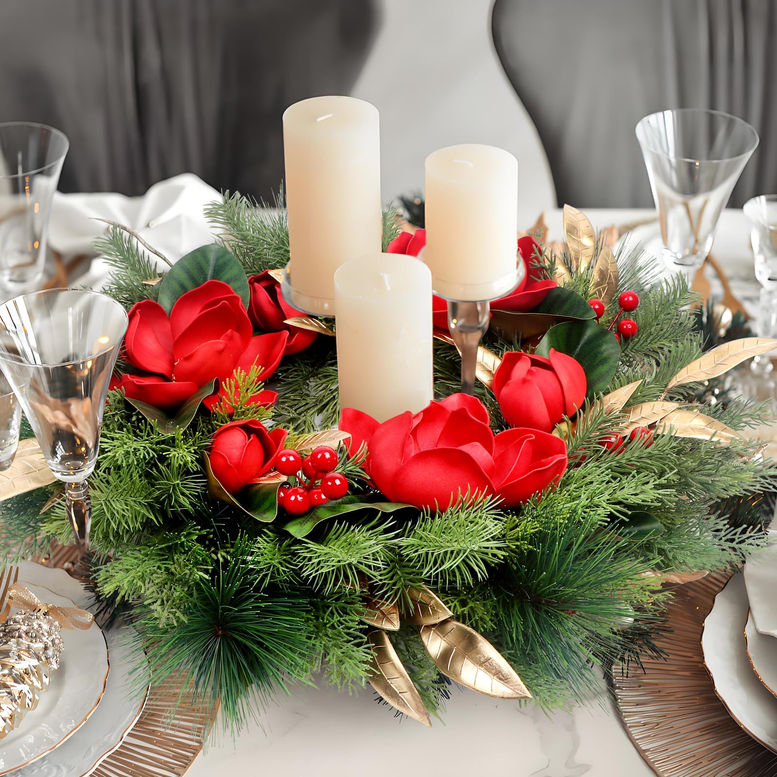 lokeisna wreath on mantel providing warm indoor seasonal ambience