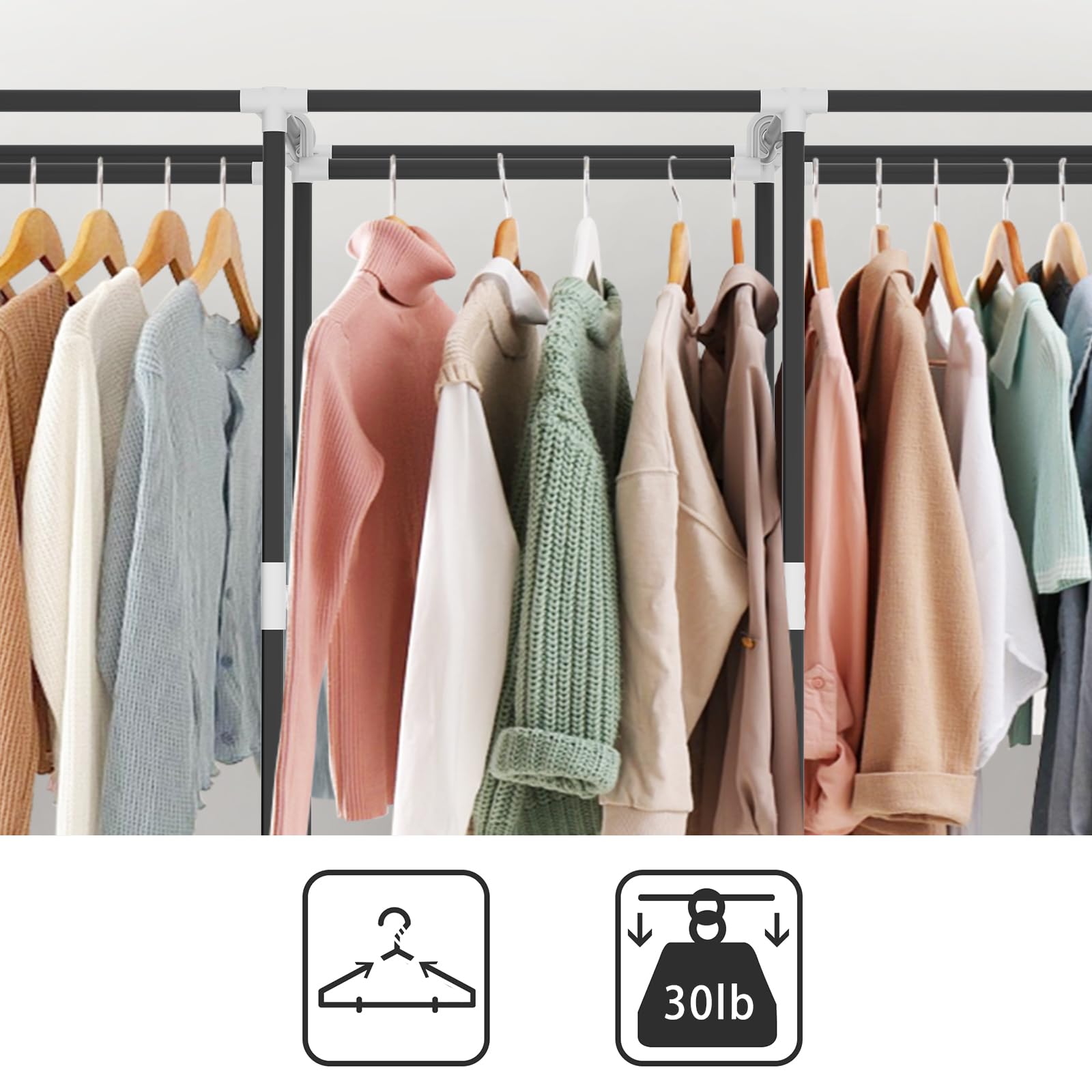 LOKEME portable closet styled in bedroom to show tidy, space-saving setup