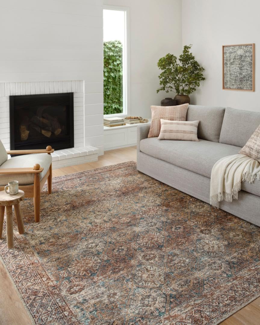 Loloi Billie close-up of polyester pile texture highlighting durability and easy maintenance