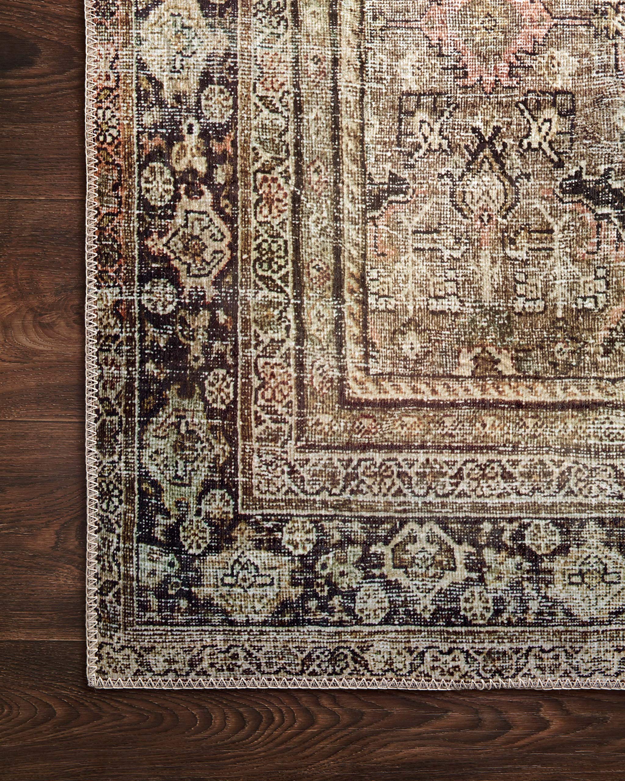 Loloi Layla pattern close-up showing distressed patina and subtle color variation