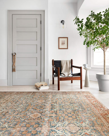 Loloi Layla color detail showing ocean and rust tones for cohesive decor