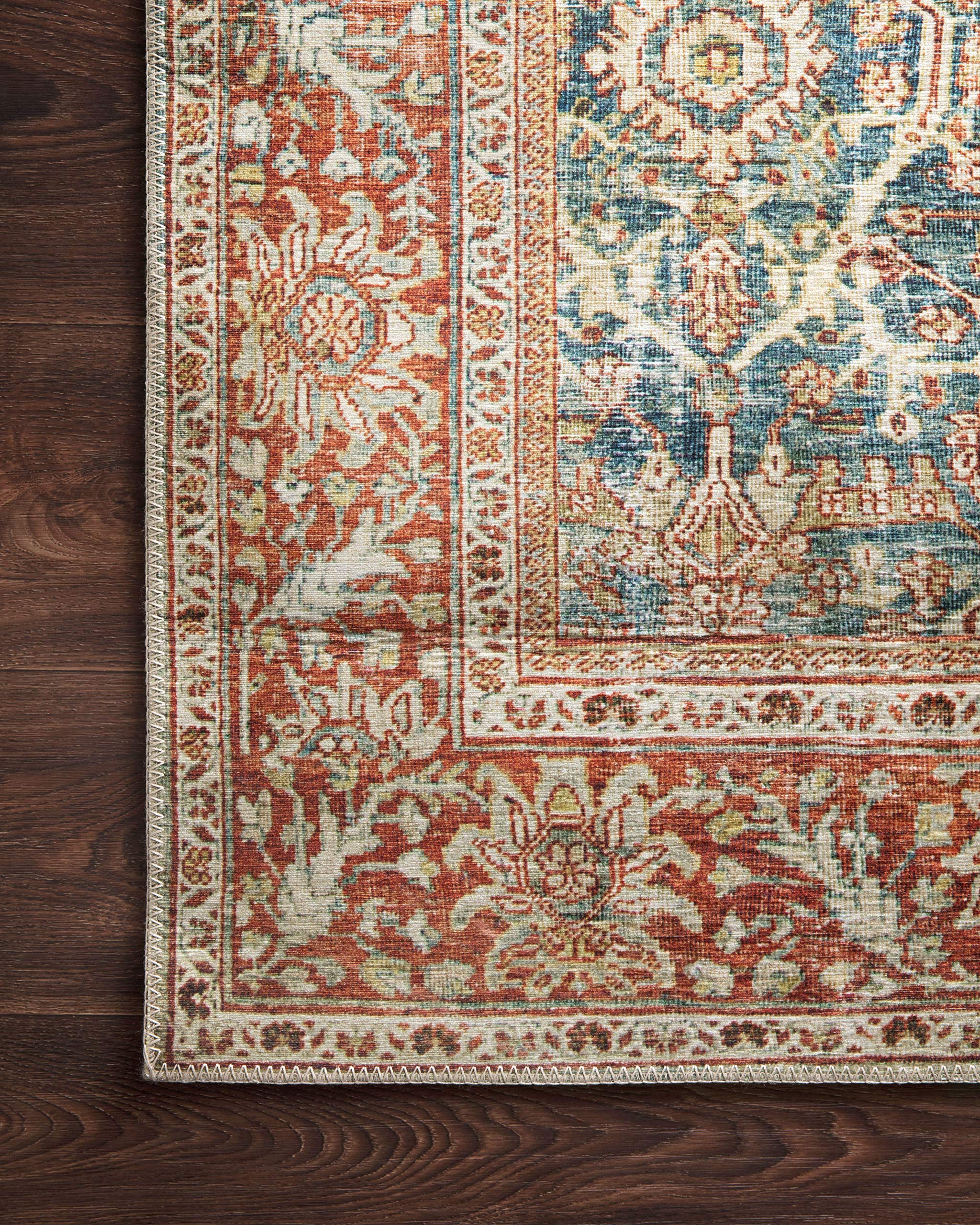 Loloi Layla edge detail showing clean finish and durable construction