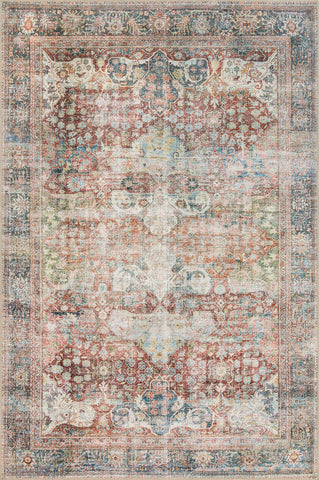 Loloi Loren runner full view on hallway floor shows durable stylish design