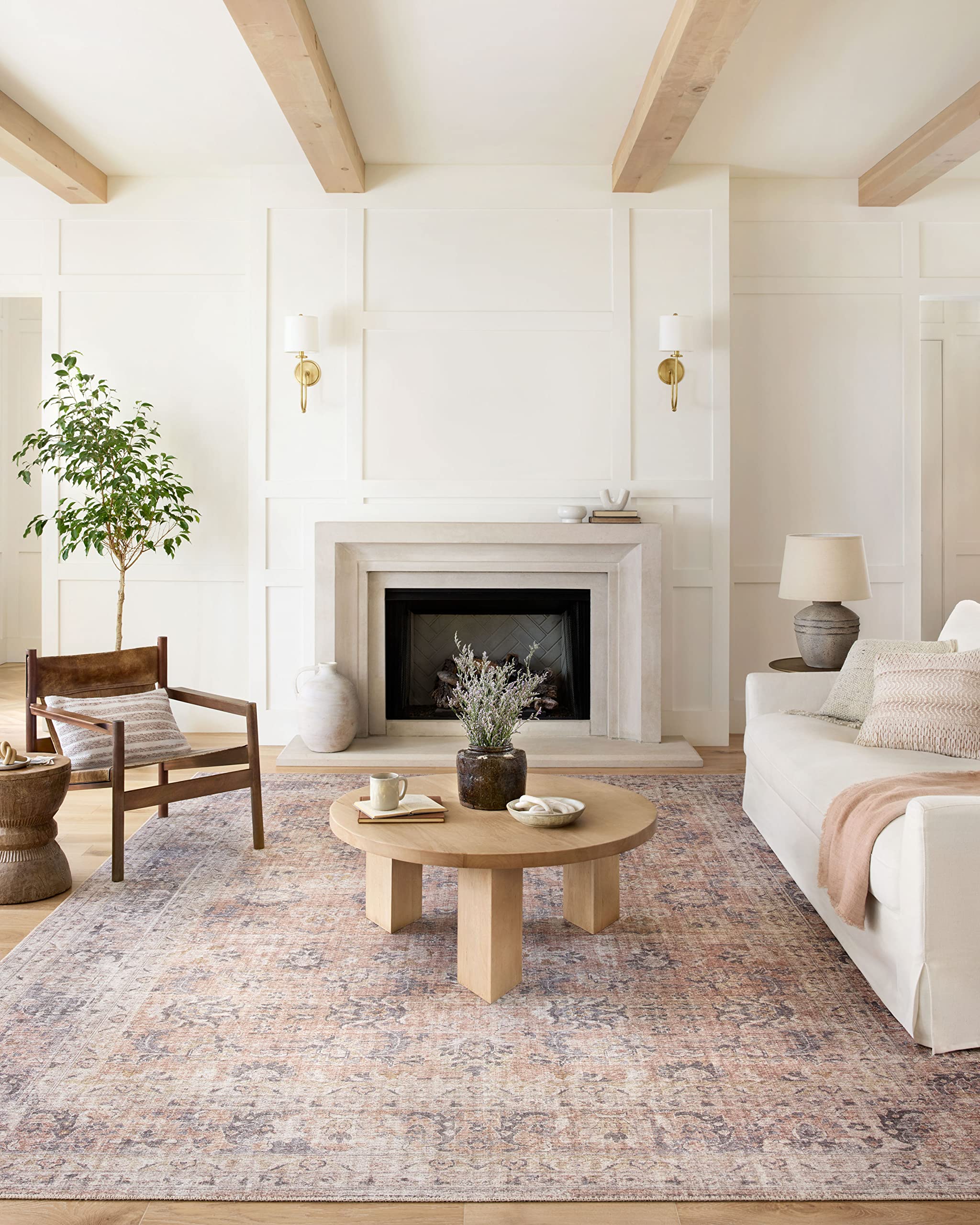 Loloi Skye styled in living room adding warmth and cohesive decor