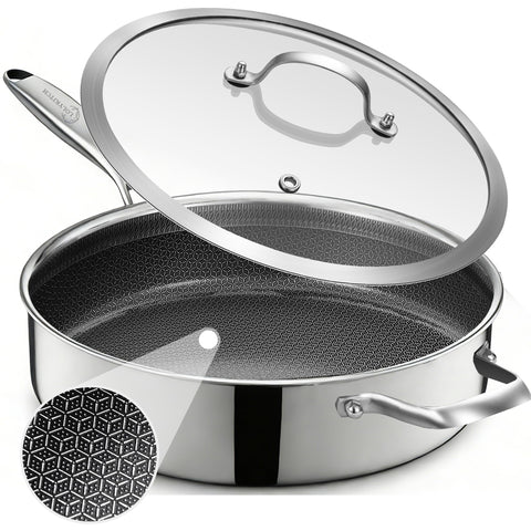 LOLYKITCH front view with lid showing sleek stainless steel finish and versatile capacity