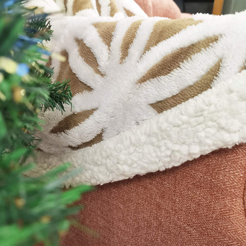 LOMAO blanket draped on sofa demonstrating cozy lounge comfort