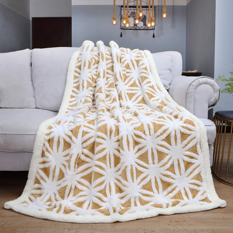 LOMAO coral fleece jacquard detail highlighting soft breathable surface