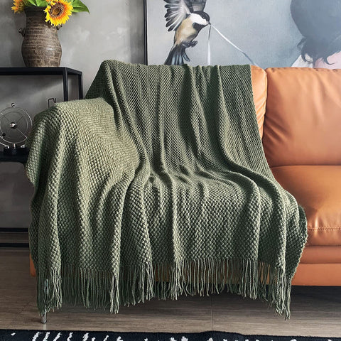 LOMAO folded front view showing dark olive color and neat edges, adds cozy style
