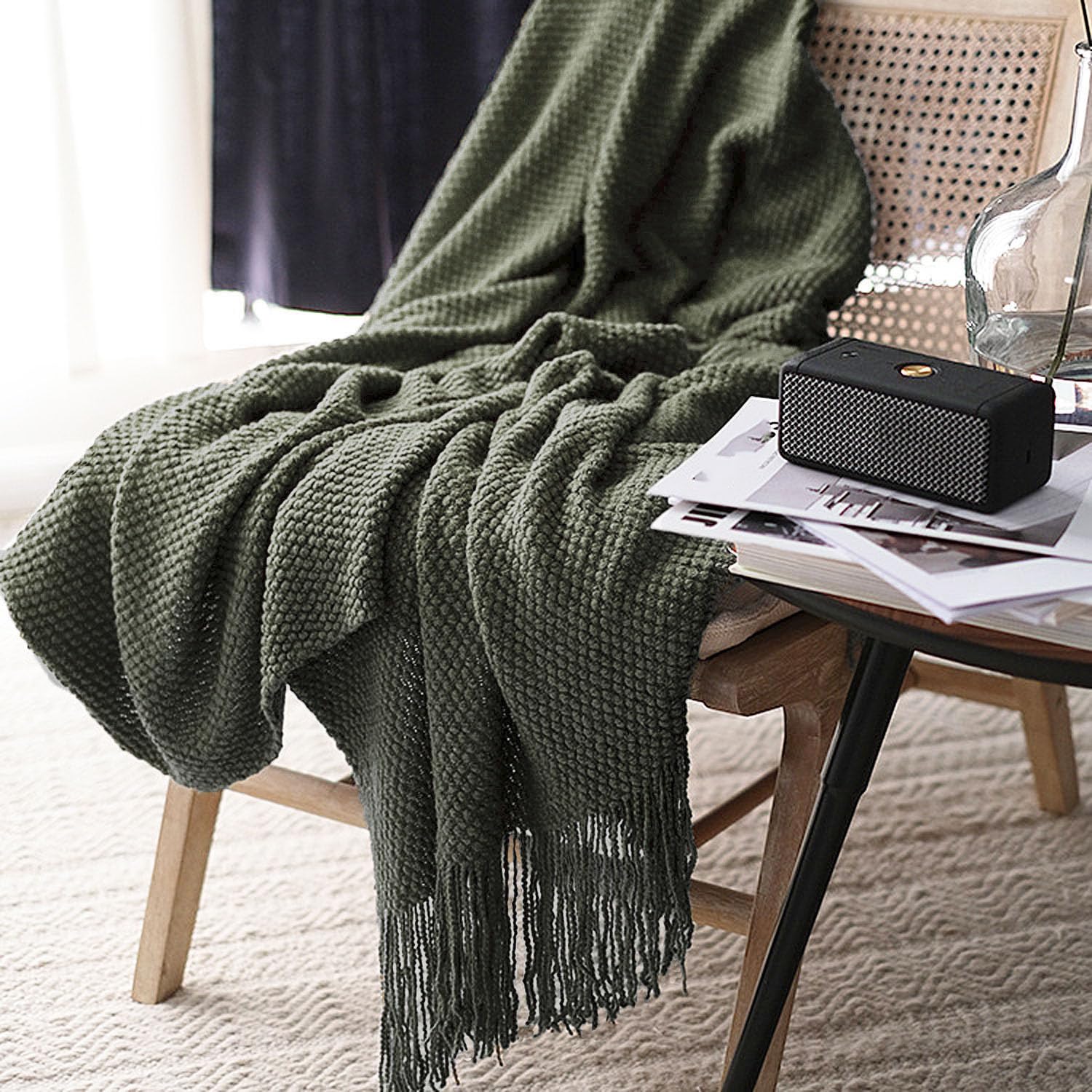 LOMAO tassel fringe detail highlighting decorative edge and refined finish