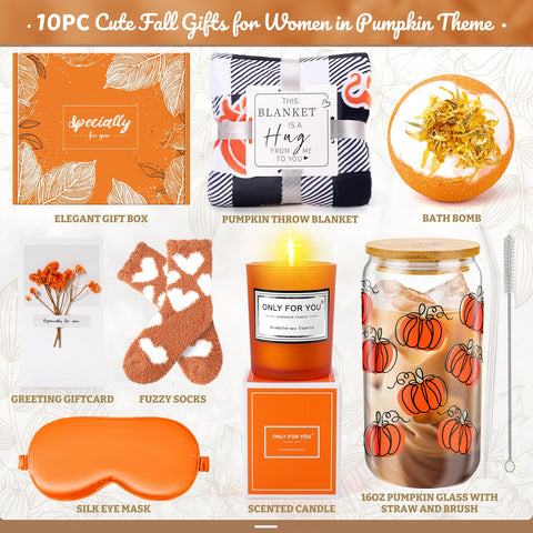 LOMEVE 16oz pumpkin glass next to a hand showing realistic size and usefulness