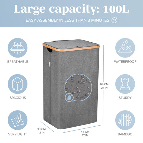 LONBET open top with lid removed for easy access and concealed laundry