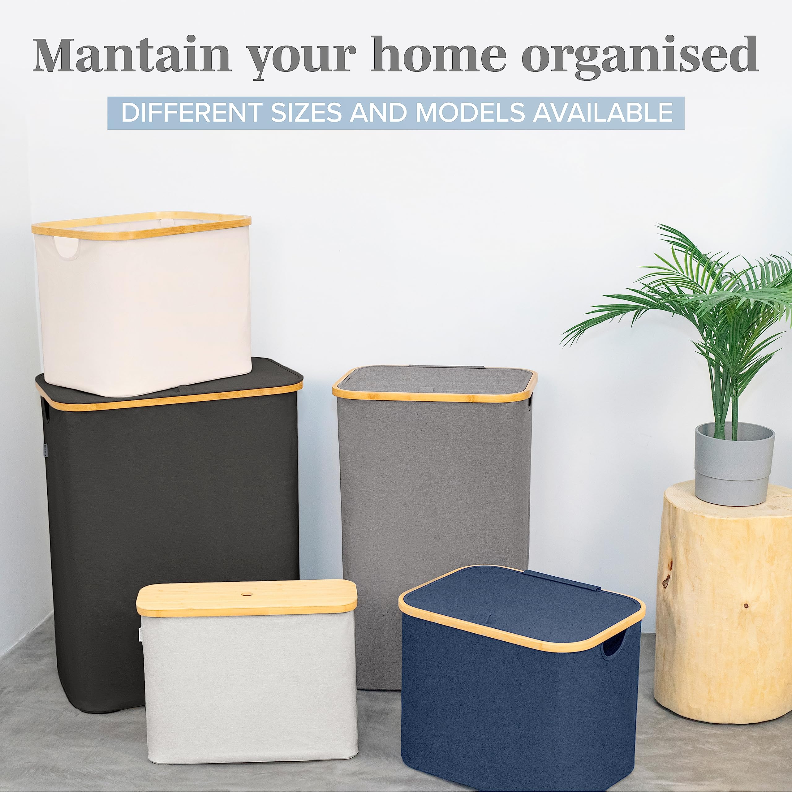 Lonbet stacked baskets showing vertical storage to save floor space