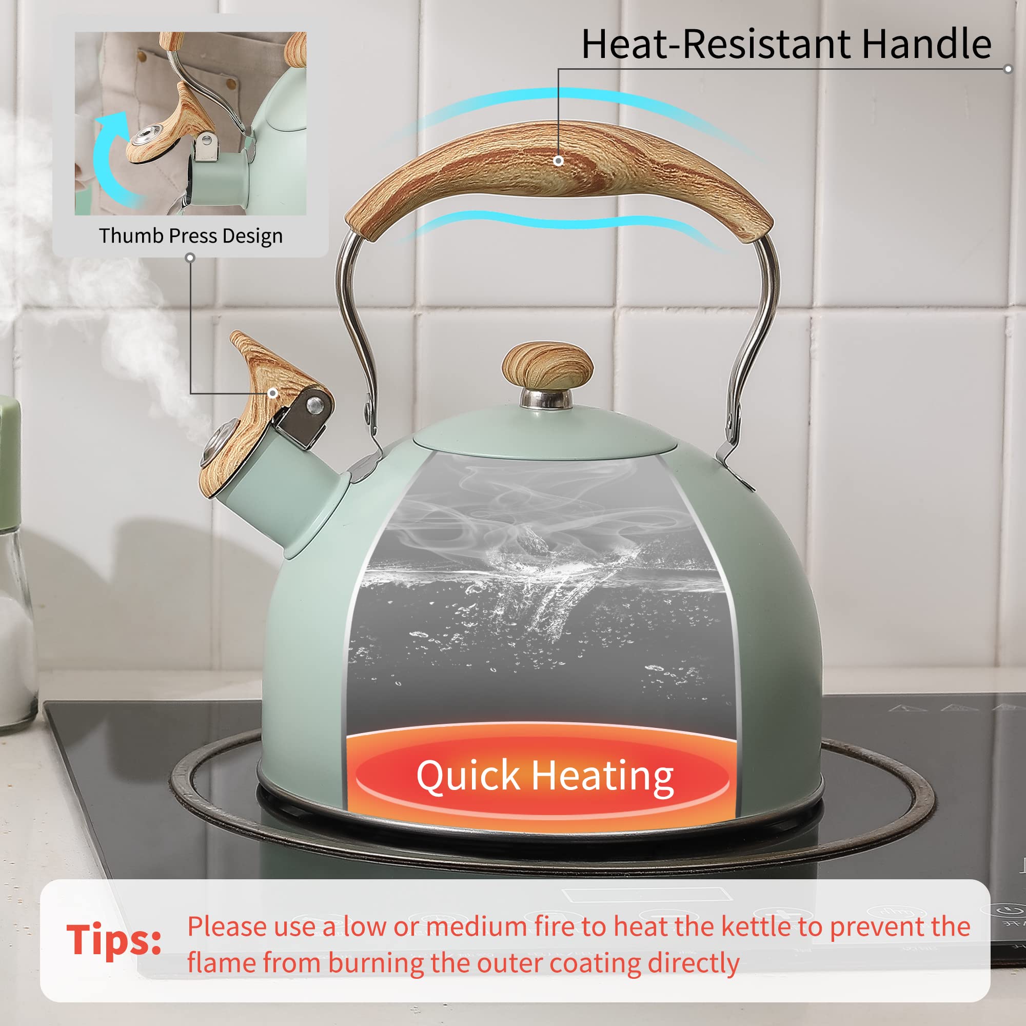 Lonffery kettle on induction stove demonstrating universal stovetop compatibility