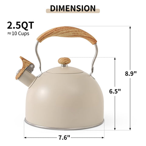 Lonffery kettle with included silicone heat-insulation pad protecting surfaces