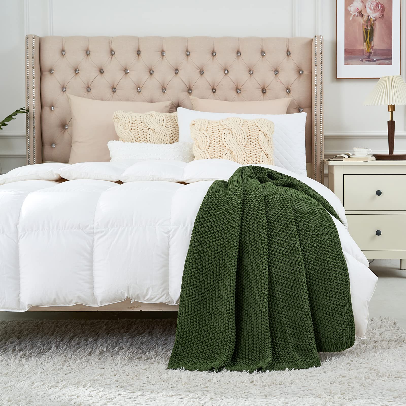 Longhui bedding folded on bed at footboard for layered bedroom comfort
